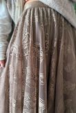 Vintage Vera Scalloped Hem Lace Midi Skirt Tan